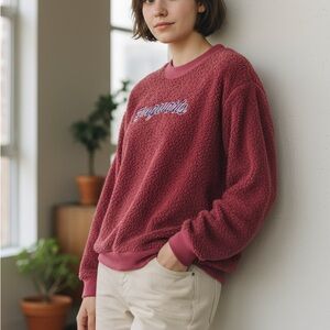 Warner Bros. Harry Potter Medium Burgundy Faux Fur Top